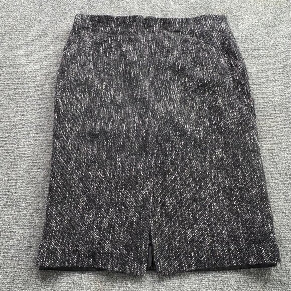 Talbots Skirt Womens 12‎ Black & White Tweed Pencil Academia professional career - Picture 10 of 12